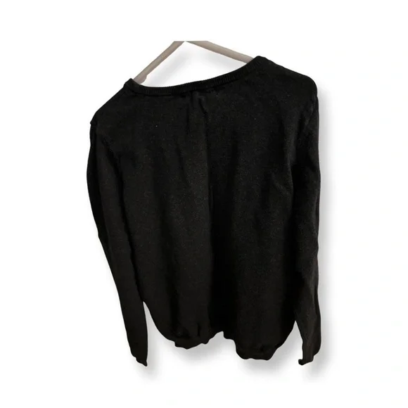 H&m US 8-10 Girls Long Sleeve Sweater Grey Gray With Black Sequin Star Detail - Picture 4 of 15